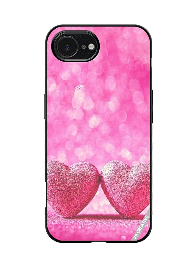 Protective Case Cover For Apple iPhone 16e Pink Heart Design Multicolour