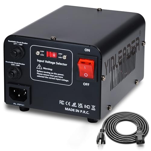 Yinleader 800W Voltage Converter Step Up 110V-120V to 220V-240V & Step Down 220V-240V to 110V-120V Power Transformer w/US Power Cord,Circuit Breaker Protection (VTUS-800) - Image 2