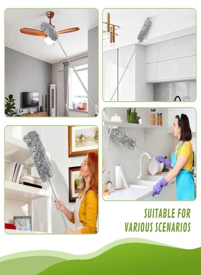 MimAuto 100-inch Duster with Extension Pole, 9-in-1 Cobweb Duster Kit Includes Spider Web Brush & Flat Gap Cleaner for High Ceiling, Fan, Under Appliances, Car, Home Deep Cleaning - Image 3
