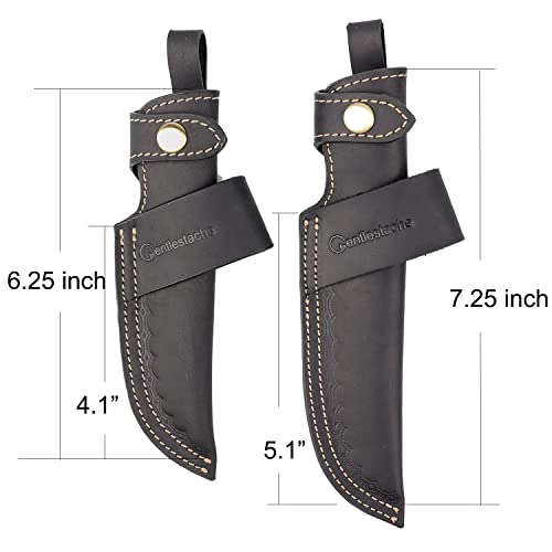 Gentlestache 5 Inch Blade Knife Sheath, Horizontal & Vertical Carry, Quick Access, Black Leather Knife Holster - Image 5