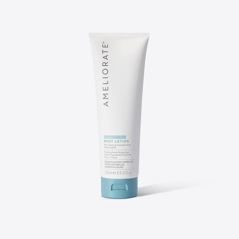 AMELIORATE Clarifying Body Lotion 300ml for BlemishProne Oily Skin Reduces Appearance of Body Blemishes Imperfections with Lactic Acid White Willow Bark Dermatologist Approved