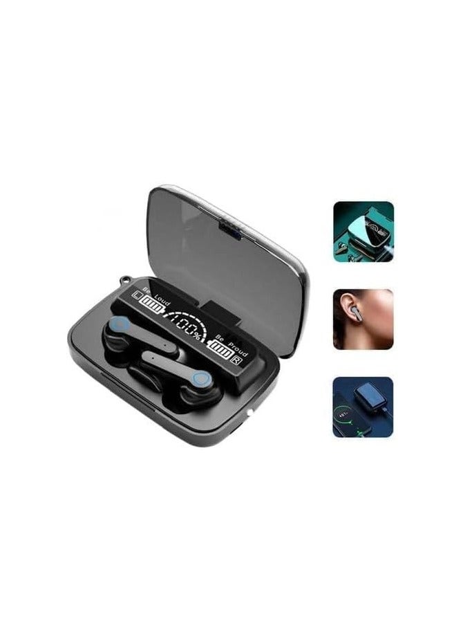 TWS M19 Bluetooth Earbud, Wireless Headphones,Noise Cancelling,Bass Stress,Sports Gaming Headset with Mic LED Power Display Intelligente Touch Control Black - Image 2