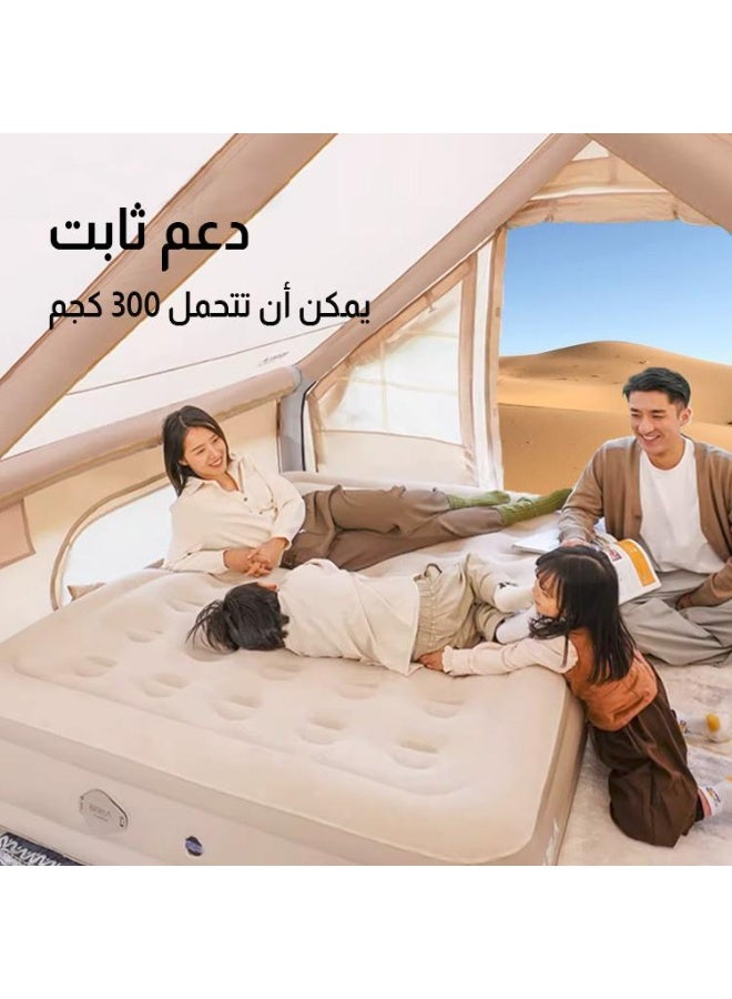 سرير هوائي مزدوج، سرير قابل للنفخ مع مضخة مدمجة، مرتبة هوائية سريعة النفخ/التفريغ لمدة 5 دقائق، سرير قابل للنفخ للسفر والتخييم المنزلي المحمول - Image 2