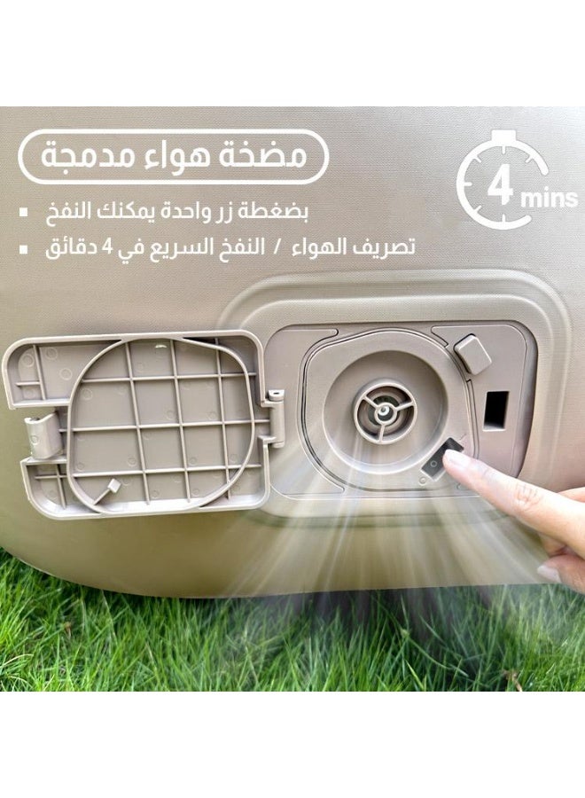 سرير هوائي مزدوج، سرير قابل للنفخ مع مضخة مدمجة، مرتبة هوائية سريعة النفخ/التفريغ لمدة 5 دقائق، سرير قابل للنفخ للسفر والتخييم المنزلي المحمول - Image 3