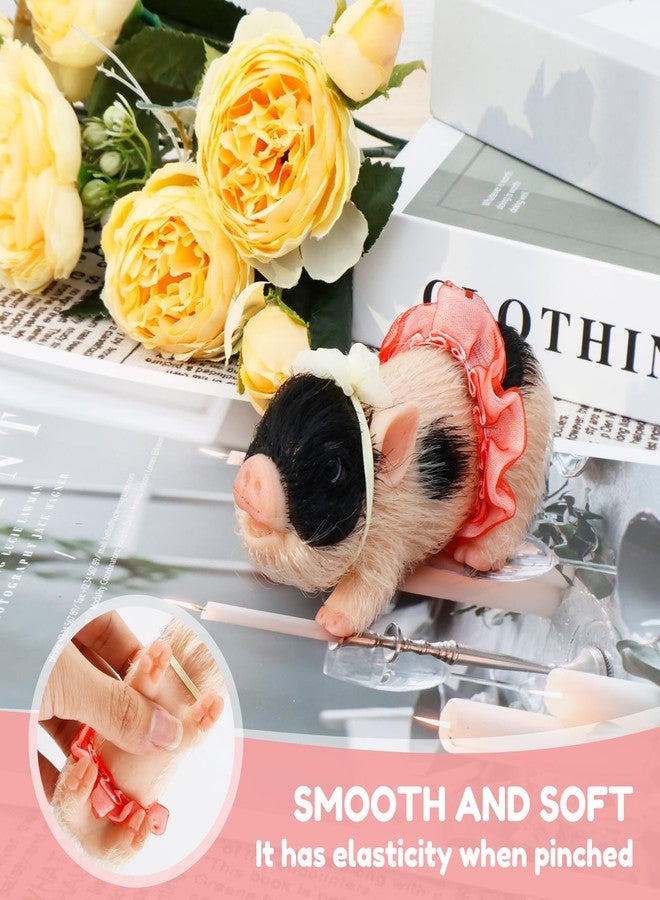 HOTBEST Silicone Pig Silicone with Nursing Bottle and Clothing Accessories 5 Inch Lifelike Pig Doll Cute Realistic Miniature Reborn Interesting Full Body Toys (D) - Image 3