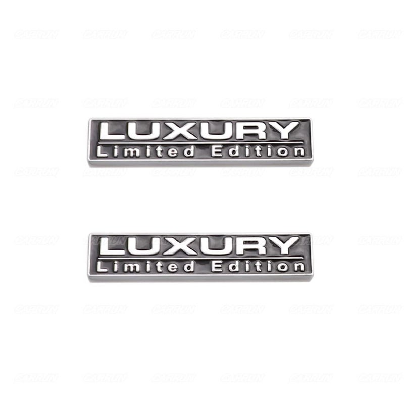 CARRUN 2 Pcs Luxury Limited Edition Emblem Auto Racing Sport 3D Badge Rear Trunk Sticker Side Fender Decal Silver Black CR2Luxury
