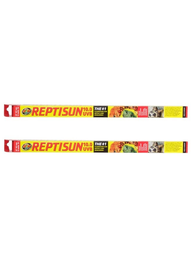 زوو ميد (عبوة من قطعتين) مصباح ReptiSun 10 عالي الإخراج UVB مقاس 18 بوصة T8 15 وات