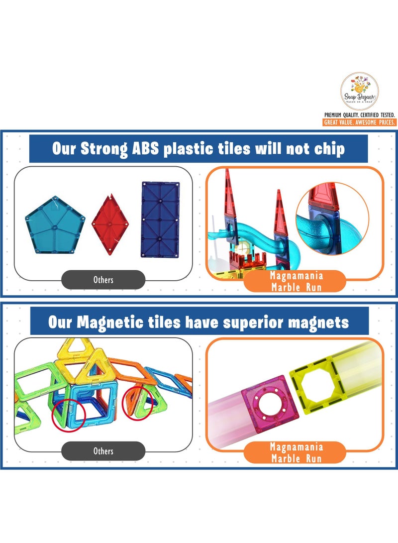 Snap Bazaar 106-Piece Magnet Building and Construction Toy with Marble Run - Image 5