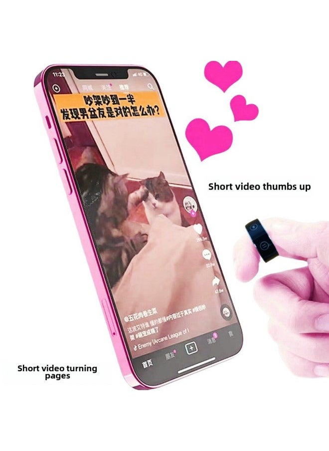 Generic Short Video Smart Ring Black Technology Photo Video Remote Control Shake Tone Praise Lazy Man Artifact Bluetooth Remote Control Black-color:Black 19#  - Image 3