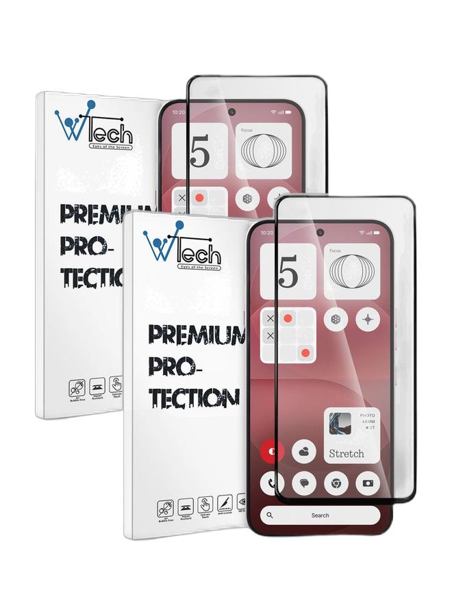 Wtech Nothing Phone (4a) Pro 5G 2026 Premium E2E Series Full Glue Full Cover Tempered Glass Screen Protector (MSGECN) - Clear/Black Bundle - Image 1