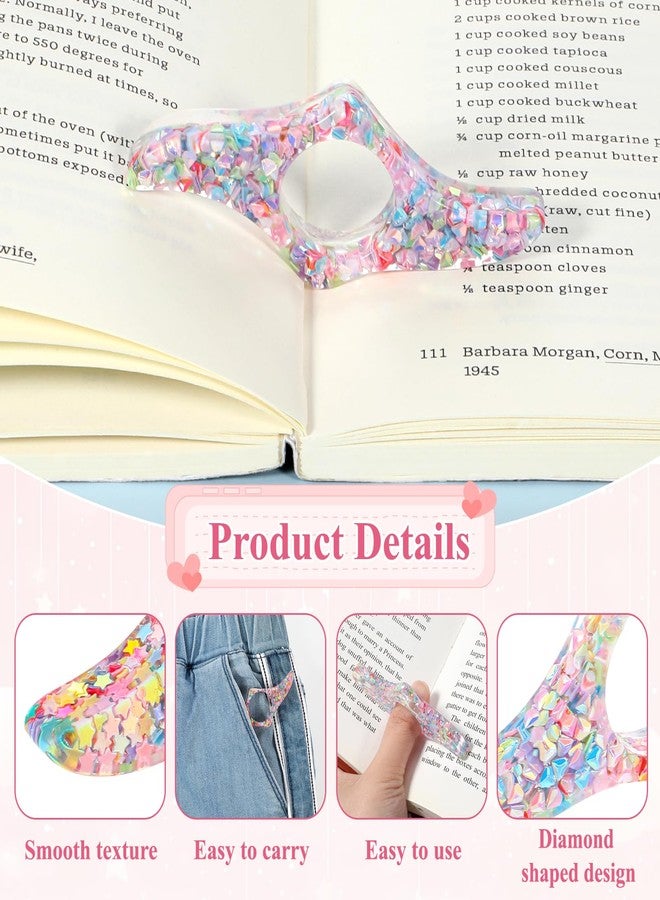 Styquenzer Thumb Book Page Holder,2 Pack Dried Flower Handmade Resin Book Holder for Reading Tools Hand Free Reading Accessories Christmas Gifts for Literary, Teachers, Students, Bookworm - Image 3