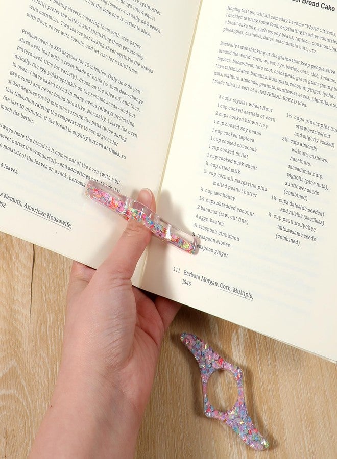 Styquenzer Thumb Book Page Holder,2 Pack Dried Flower Handmade Resin Book Holder for Reading Tools Hand Free Reading Accessories Christmas Gifts for Literary, Teachers, Students, Bookworm - Image 5