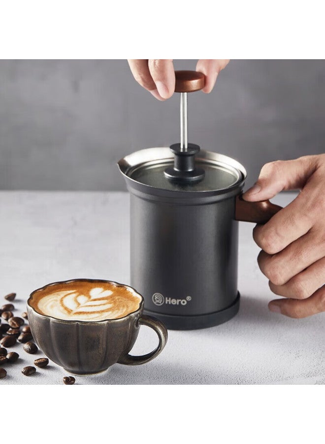 Hero Hero Milk Frother, Teflon Stainless Steel Double-layer Manual Milk Frother, Coffee And Milk Foam Maker, Milk Frothing Cup 200ml  - Image 5