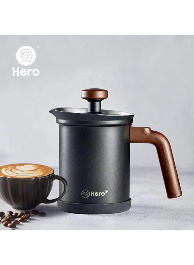 Hero Hero Milk Frother, Teflon Stainless Steel Double-layer Manual Milk Frother, Coffee And Milk Foam Maker, Milk Frothing Cup 200ml  - Image 1