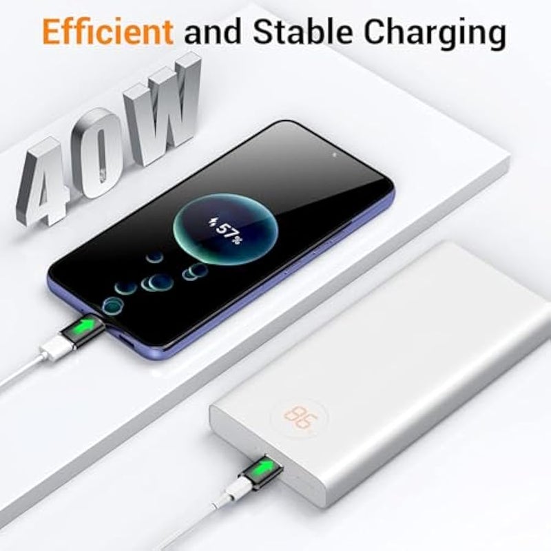 USB to USB C Adapter,Car Charger OTG Converter Compatible with MacBook Pro Air 2024,Samsung Notebook and More Type C,for iPhone 17 16 15 Air Plus Pro Max,OTG Adapters-Black - Image 5