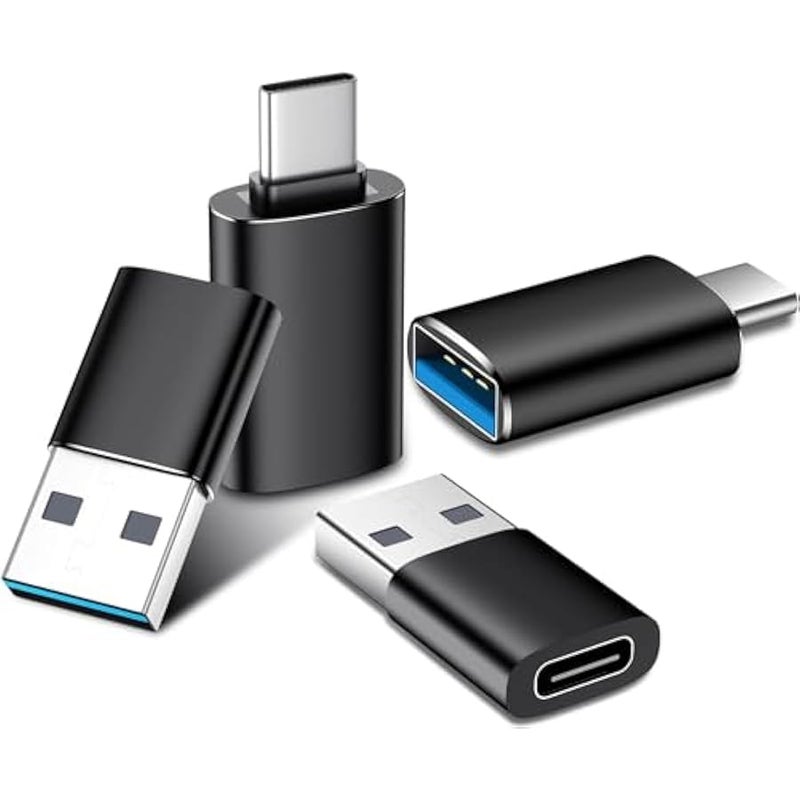 USB to USB C Adapter,Car Charger OTG Converter Compatible with MacBook Pro Air 2024,Samsung Notebook and More Type C,for iPhone 17 16 15 Air Plus Pro Max,OTG Adapters-Black - Image 1