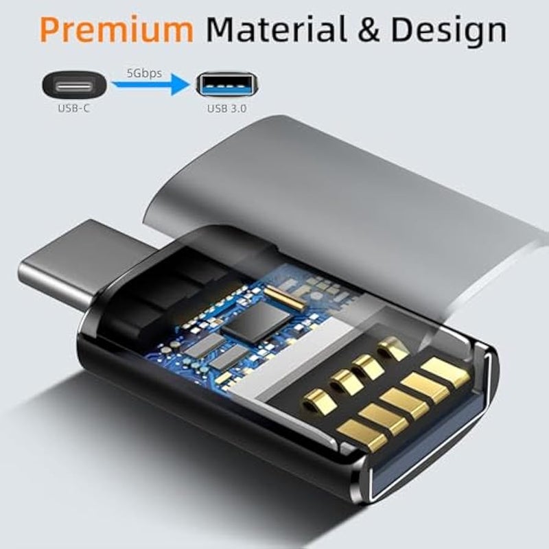 USB to USB C Adapter,Car Charger OTG Converter Compatible with MacBook Pro Air 2024,Samsung Notebook and More Type C,for iPhone 17 16 15 Air Plus Pro Max,OTG Adapters-Black - Image 4