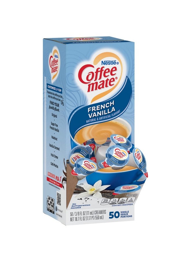 Nestle Nestle Coffee mate Liquid Coffee Creamer Singles, French Vanilla, 50 Ct Box with Coffee Scoop  - Image 2