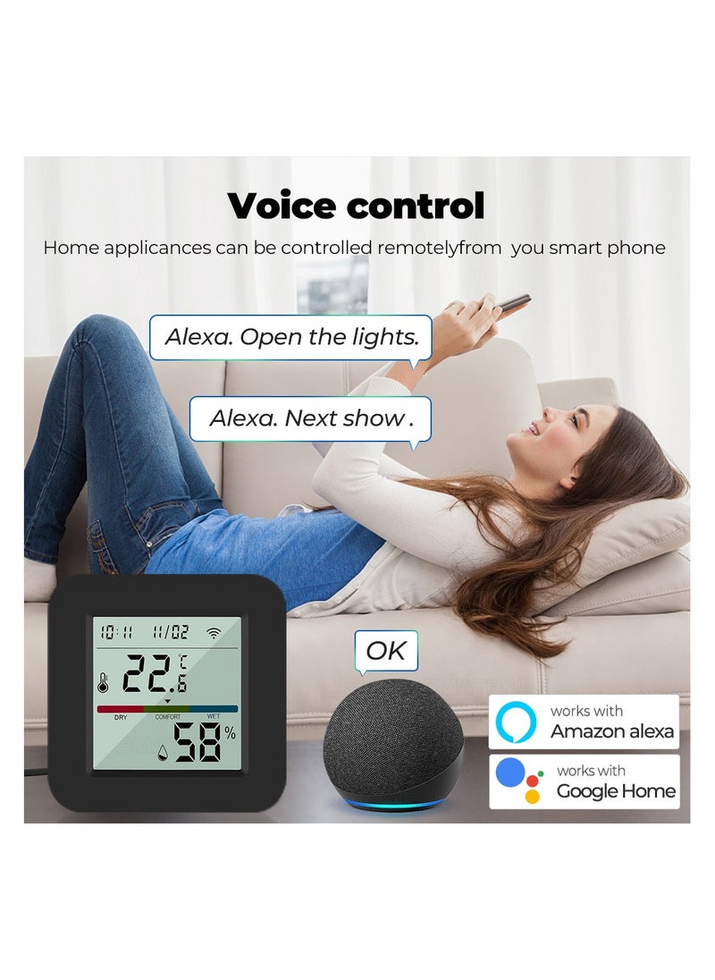 UanTii UanTii 4 in 1 Tuya Smart Universal IR Remote With Temperature Humidity Sensor with Display Wifi Infrared Remote for Air Conditioner, TV.etc Works with Alexa Google Assistant  - Image 2