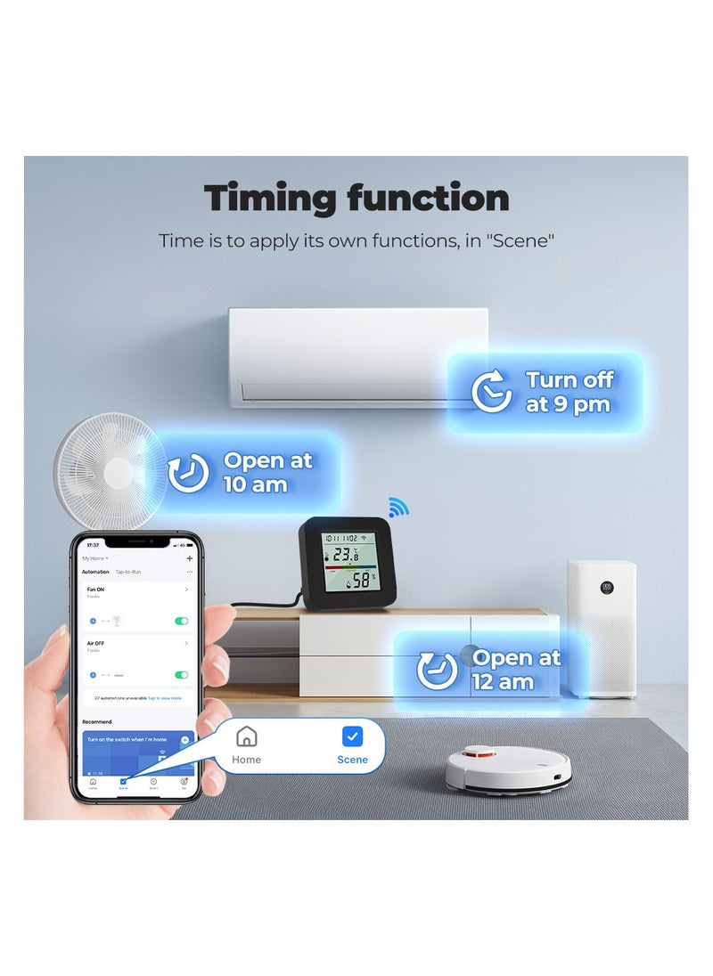 UanTii UanTii 4 in 1 Tuya Smart Universal IR Remote With Temperature Humidity Sensor with Display Wifi Infrared Remote for Air Conditioner, TV.etc Works with Alexa Google Assistant  - Image 3