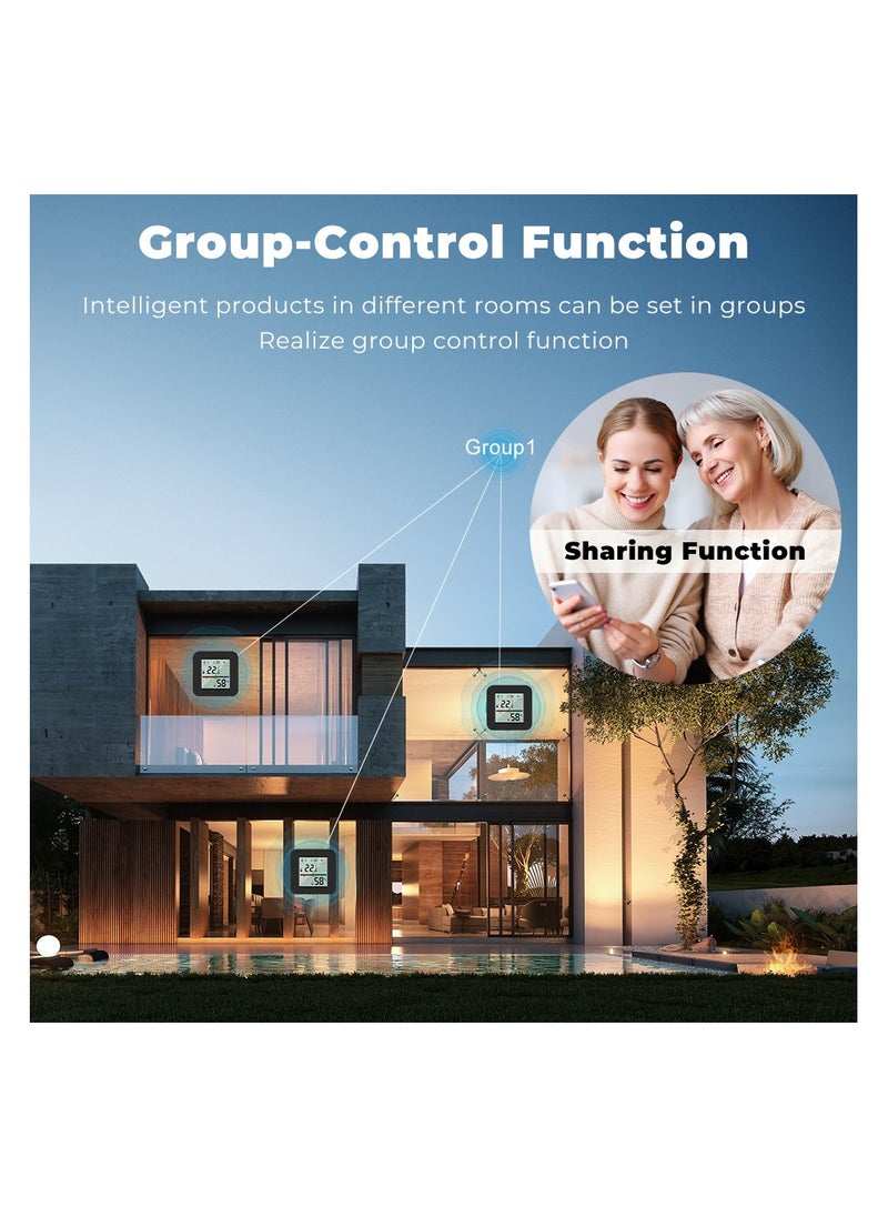 UanTii - UanTii 4 in 1 Tuya Smart Universal IR Remote With Temperature Humidity Sensor with Display Wifi Infrared Remote for Air Conditioner, TV.etc Works with Alexa Google Assistant - Image 1
