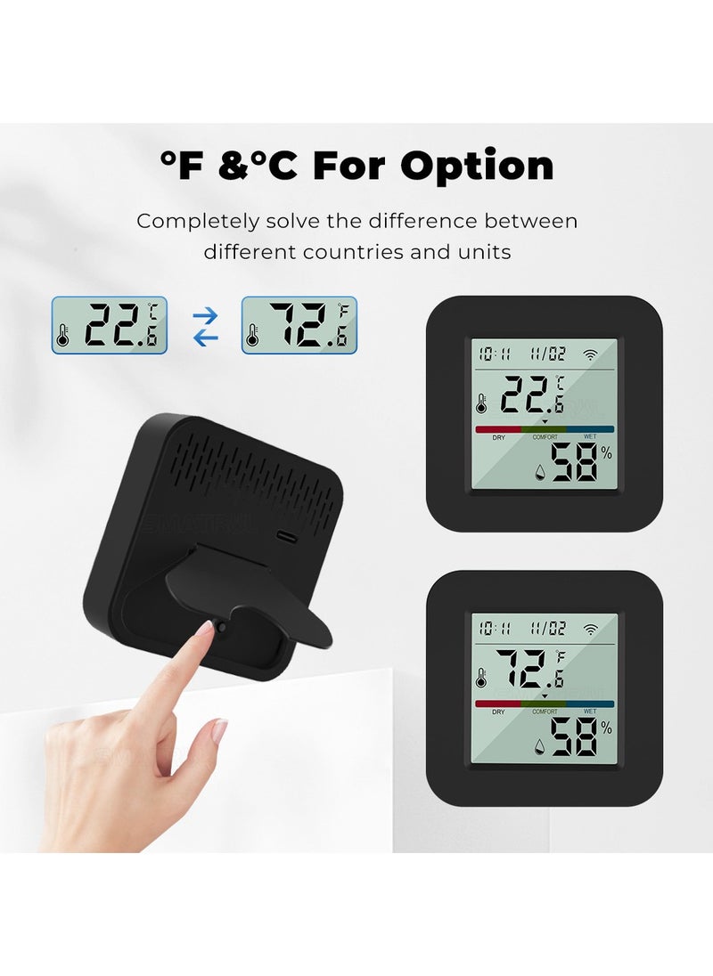 UanTii - UanTii 4 in 1 Tuya Smart Universal IR Remote With Temperature Humidity Sensor with Display Wifi Infrared Remote for Air Conditioner, TV.etc Works with Alexa Google Assistant - Image 1