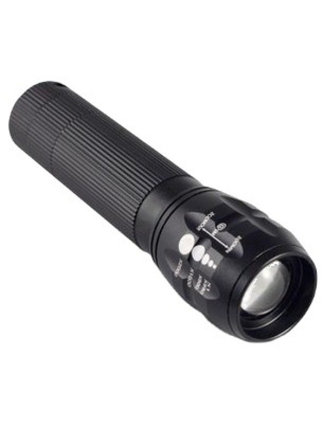 CREEQ5 Zoom Flashlight/focusing Flashlight Bicycle Mountain Bike Headlight Strong Light-Color:Black  - Image 1