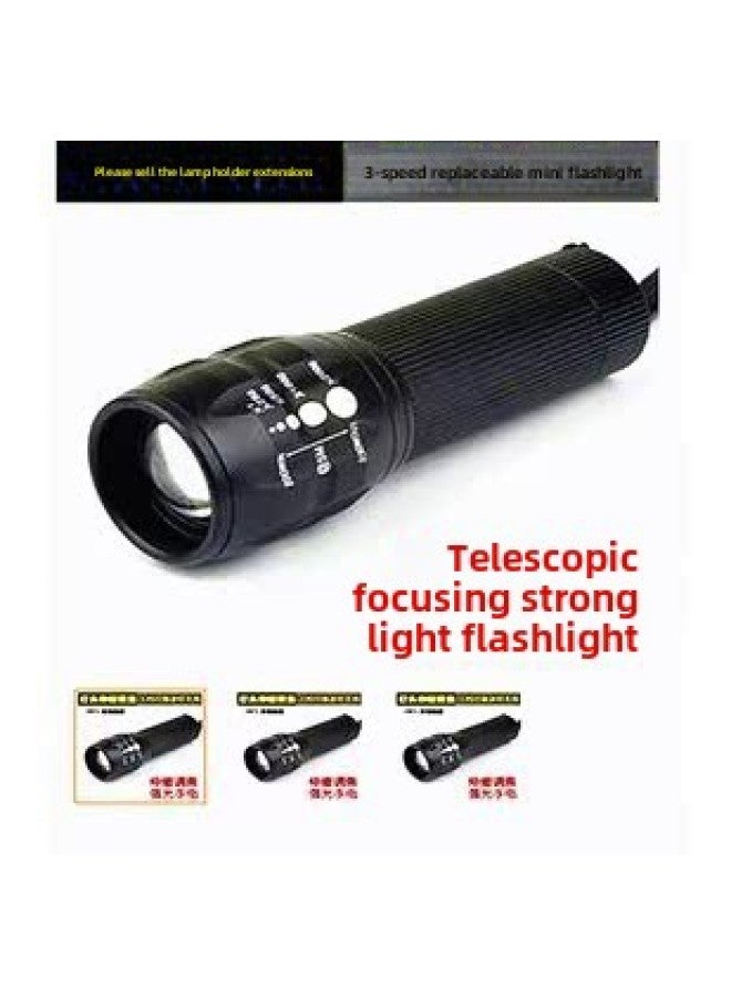 CREEQ5 Zoom Flashlight/focusing Flashlight Bicycle Mountain Bike Headlight Strong Light-Color:Black  - Image 2