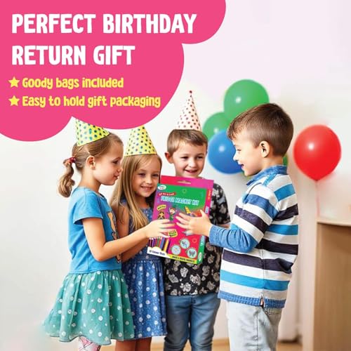 SparkLPlay DIY Craft Kit. Kids Birthday Return Gifts (Pack of 3) Each Pack - 6 Fridge Magnet Cutouts, 12 Pens, 3 Gift Bags, Mess Free. (Unicorn) - Image 3