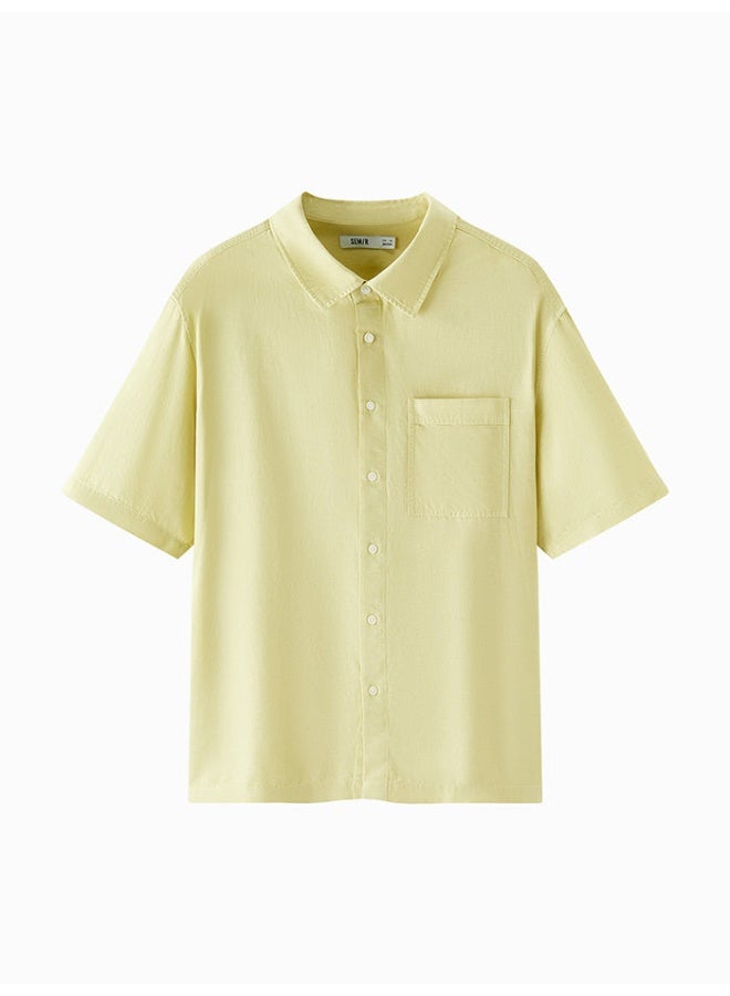 سيمير قميص بأكمام قصيرة وبنمط لون موحد للرجال - Image 1