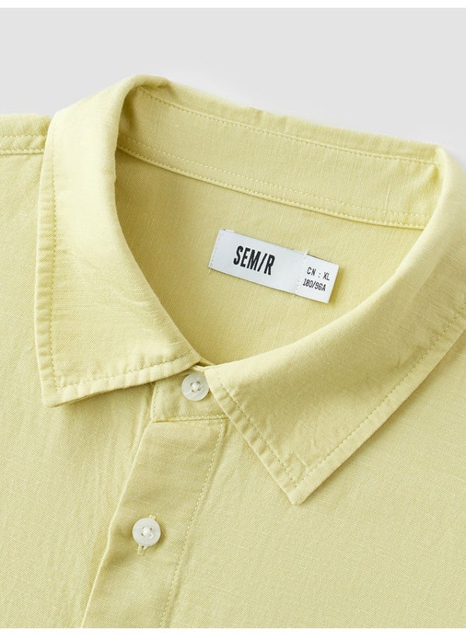 سيمير قميص بأكمام قصيرة وبنمط لون موحد للرجال - Image 3