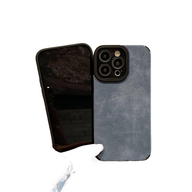 غطاء واقي | مقاوم للصدمات لـ iPhone 12 | أسود | مقاومة بصمات الأصابع | ملمس جلد - Image 3