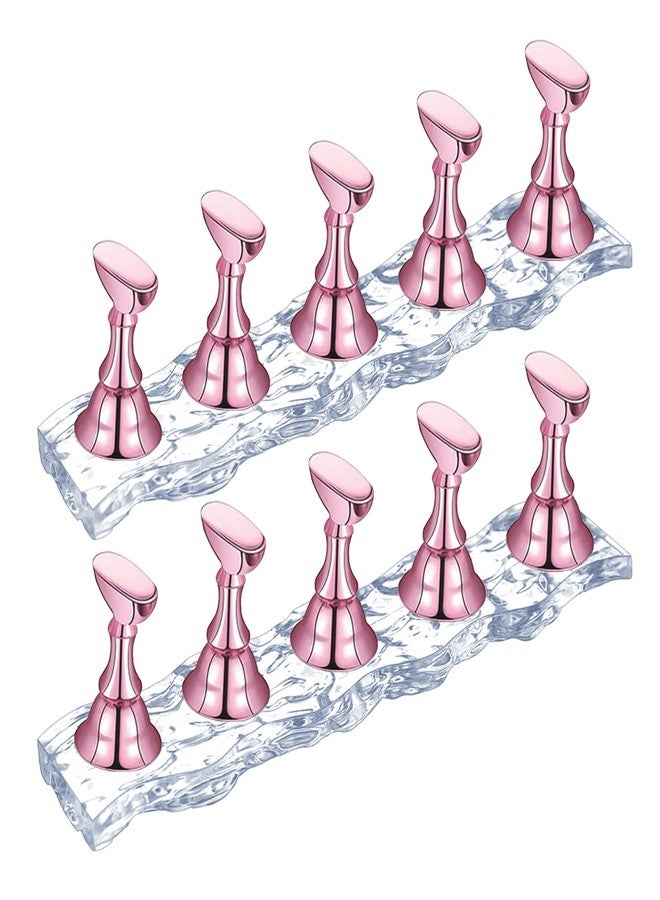 JUSTOTRY 2 Sets Nail Holder Stand for Press on Display, Magnetic Fake Wave Shape Holder and Painting Practices, Beginner Acrylic Salon Equipment and Decor - Image 1