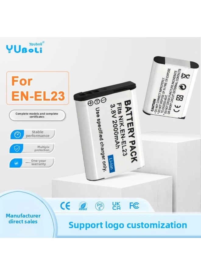 Generic - For Nikon EN-EL23 Lithium Battery P610s P600 S810c P900S-Standard Capacity:2000mAh - Image 1