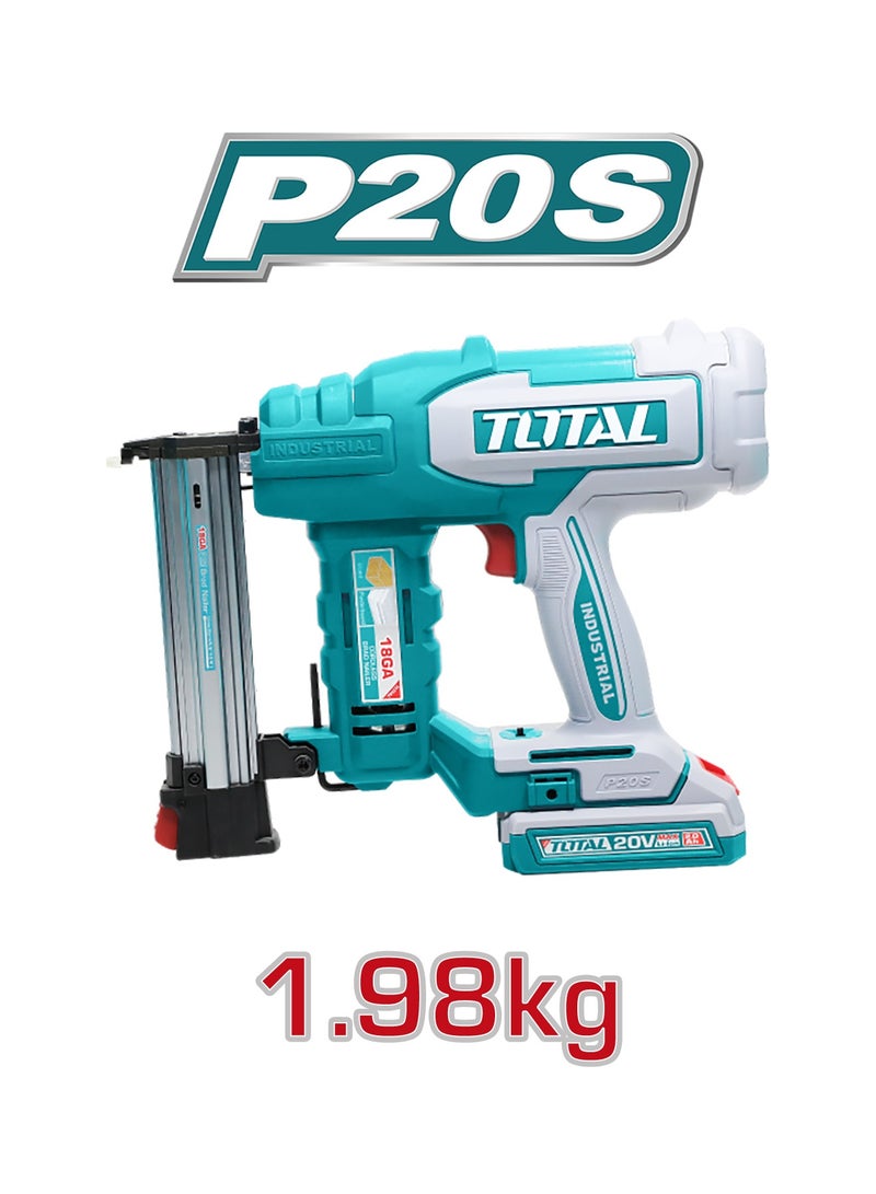 TOTAL 20V Cordless Brad Nailer Kit (F15-F35) - 18 Gauge Power Nail Gun with 2 Nails/s Drive Rate, 2.0Ah Battery, Fast Charger & 1000Pcs Nails - TCBNLI2008 - Image 4