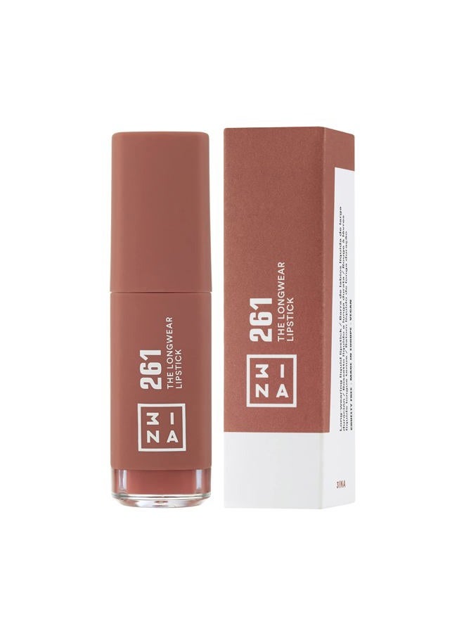3INA The Longwear Lipstick 261 - Naturally Hydrating, Fast Drying - Shades That Stay All Day And Suit Every Skin Tone - Cruelty Free, Paraben Free, Vegan Cosmetics - Dark Nude Color - 0.22 Fl. Oz - Image 3