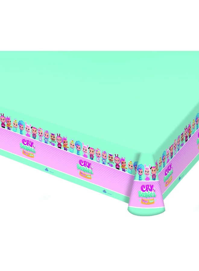 Ciao Cry Babies Plastic Tablecloth – 137 x 182 cm Reusable Table Cover with Colorful Cry Babies Design - Image 1