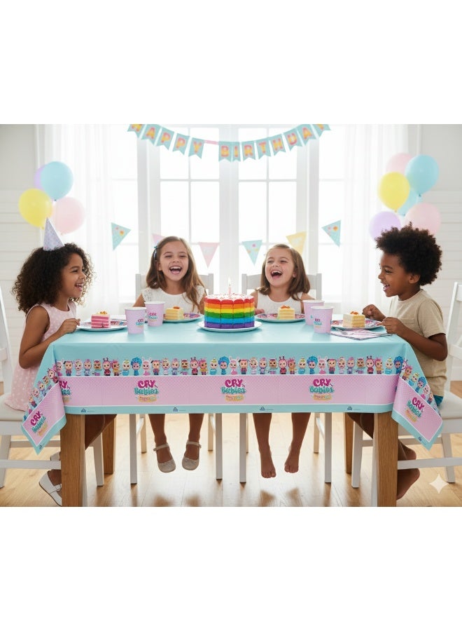Ciao Cry Babies Plastic Tablecloth – 137 x 182 cm Reusable Table Cover with Colorful Cry Babies Design - Image 3
