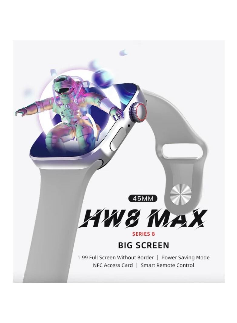 AROAQ HW8 MAX 1.99 Inch Full Touch HD Screen Wireless Charging Smartwatch - Image 3