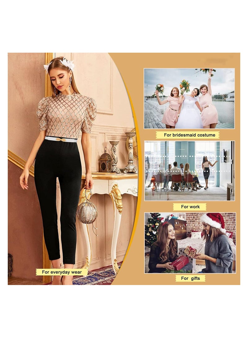 Women's 2-Pack Stretch Retro Skinny Belts, Versatile Thin Waist Belts for Dresses, Jeans, and Shorts, Perfect for Wedding and Casual Outfits - Image 4