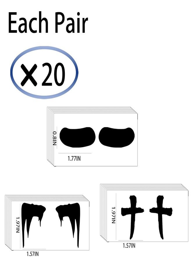 LILITURF 60 Pairs Eye Black Stickers for Kids, Sports Face Eyeblack Sticker for Baseball Football Softball Themed Party Birthday Party Supplies (MIXED) - Image 3