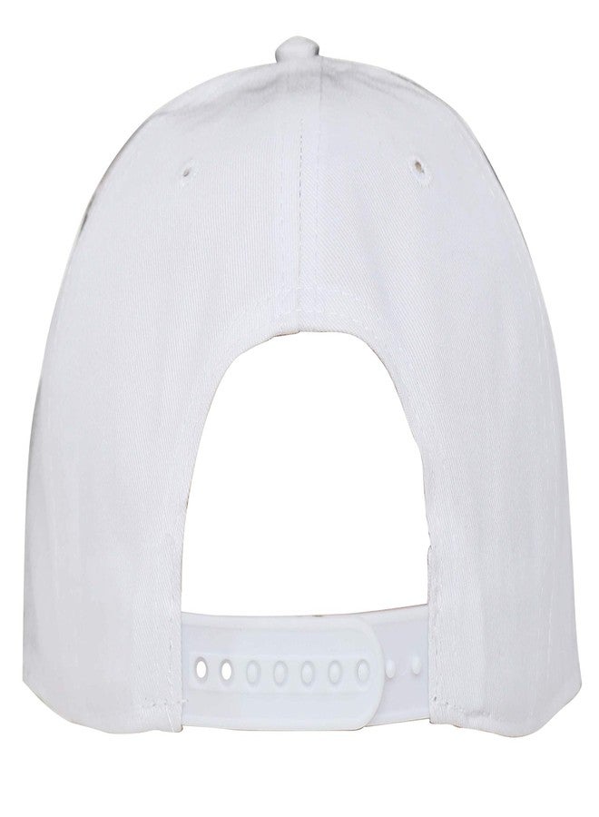 FabSeasons White Cotton Hand Painted Casual Snapback Hat, Hiphop Caps and Flat Cap & Hat - Image 3