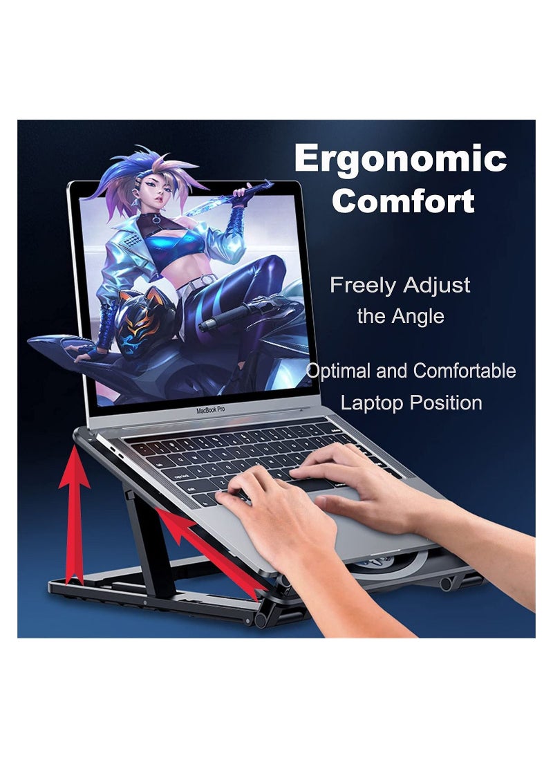Generic - Laptop Stand Portable Ultra-Slim Quiet Laptop Cooler Pad Stand with 2 USB - C Powered Fans Fits 10-17 Inches Laptop for Different Sizes of laptops iPad Mobile Phone and Even Books - Image 1