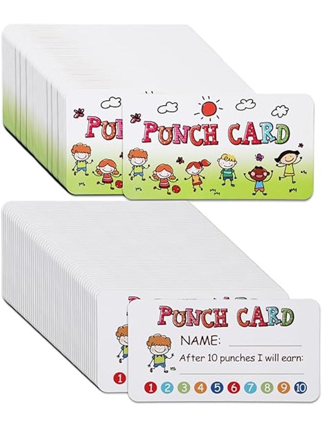 100Pcs Reward Incentive Card for Teacher, 3.5” X 2” Punch Card Card Student Awards Loyalty Cards Behavior Incentive Awards for Kids for Business, Classroom, Kids Behavior, Students, Teachers(Boy) - Image 1