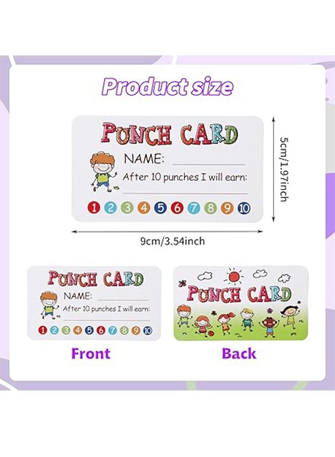 100Pcs Reward Incentive Card for Teacher, 3.5” X 2” Punch Card Card Student Awards Loyalty Cards Behavior Incentive Awards for Kids for Business, Classroom, Kids Behavior, Students, Teachers(Boy) - Image 2