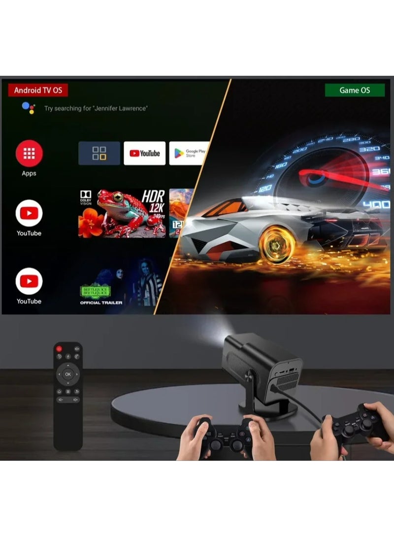 Game Console 4K HD Video,Retro TV 30000+ Game,Game Projector 2 in 1 Professional Chip, Portable Projector With Wireless Controller Gamepad, 2.4G /5G WiFi BT 5.0 Support 4K 130-inch screen 180° Rotation Hi-Fi Speaker Portable Size 50-100% Zoom  - Image 4
