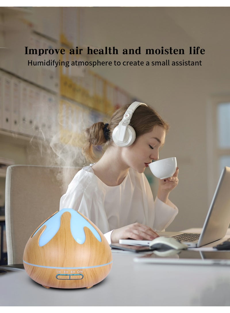 general LED ultrasonic aromatherapy humidifier, cool mist humidifier, essential oil diffuser, suitable for home, bedroom and office, 500ml seven-color humidifier, a perfect gift for mothers and ladies. - Image 3