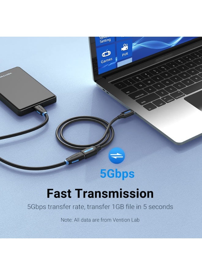 VENTION USB 3.0 A Male to A Female Extension Cable  0.5M Black PVC Type Model # CBHBD - Image 4