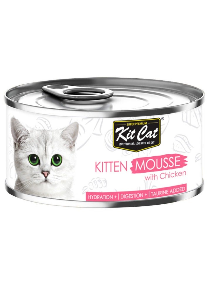Kit Cat كيت كات مويس مع دجاج 80غ (عبوة من 4)