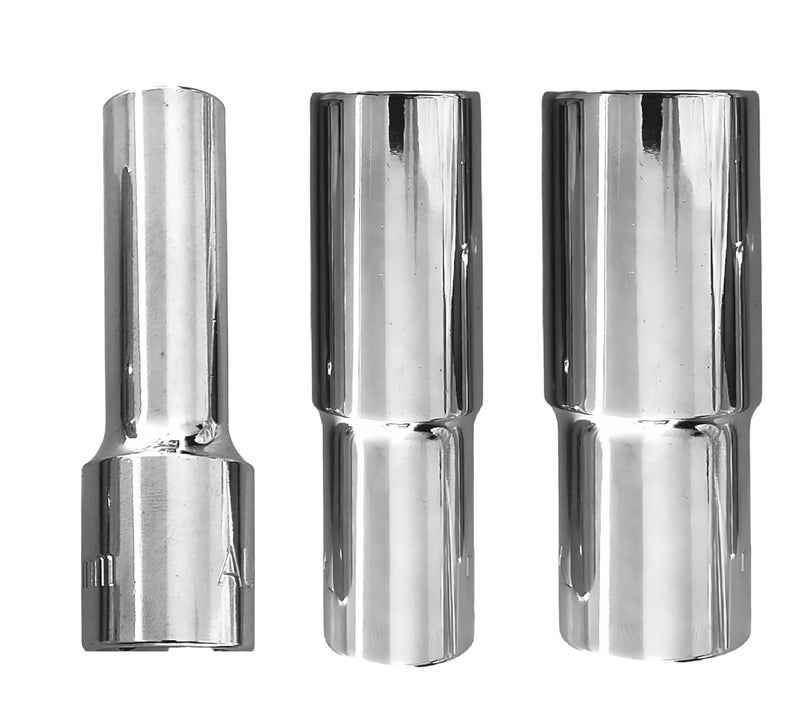 4 NEX 12mm + 17mm + 21mm, 1/2" Drive Hex Long Chrome Vanadium Steel, Anti Rust, Heavy Duty Socket - Image 1